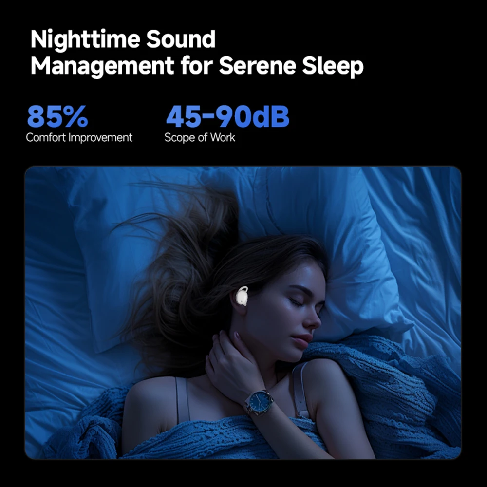 CCA Sleep Invisible Stereo Headset Wireless Bluetooth Earphone Earbuds with Mic for Phone Bluetooth 5.4 Headphones - Image 6