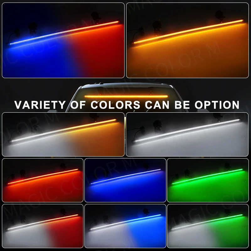 96 LED Strobe Lights For Emergency Flash Warning Lamp Windshield Bar 3030 Beads Red Blue Amber White Green Car Light Assembly - Image 2